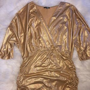 Gold Ruched Dress